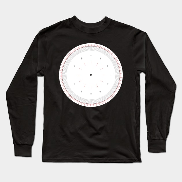 Radians Vs Degrees Clock - v001 Long Sleeve T-Shirt by rupertrussell